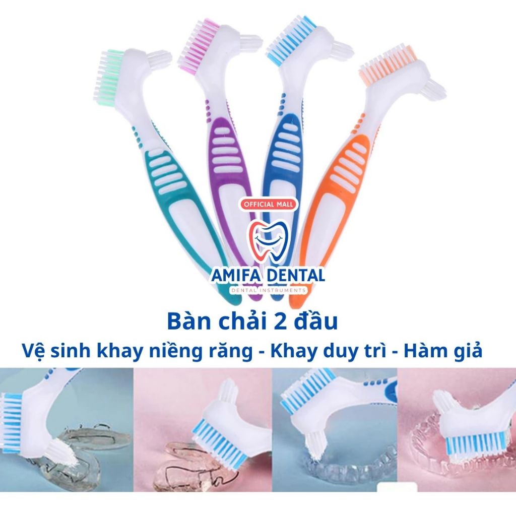 Bàn Chải Làm Sạch Khay Niềng Trong Suốt, Vệ Sinh Hàm Duy Trì, Máng Invisalign, Hàm Giả, Bàn Chải 2 Đầu Chuyên Dụng