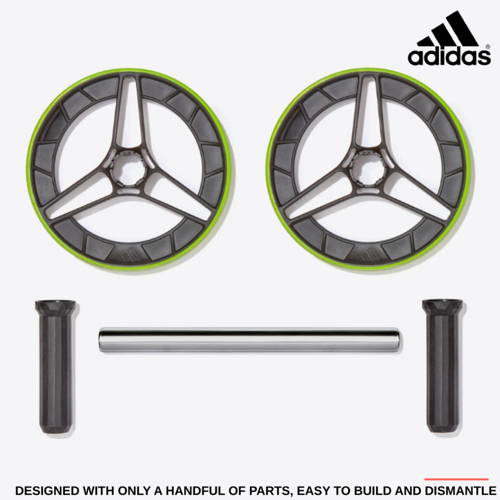 Con Lăn Tập Cơ Bụng, Bánh Xe Đẩy ADIDAS ADAC-11407 Performance AB Wheel (1 Cái) - Hàng Chính Hãng