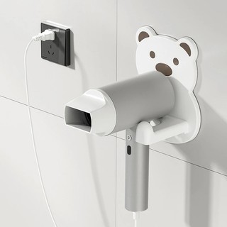 Giá treo máy sấy tóc gắn tường hình gấu bằng nhựa ABS
