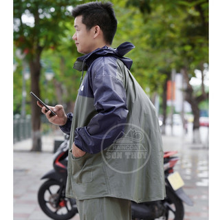 (CÓ BALO NGƯỜI LỚ )Bộ áo mưa K12 có lưng che balo - Bộ mưa Sơn Thủy đeo balo, cặp sách dành cho người lớn, nhựa PVC