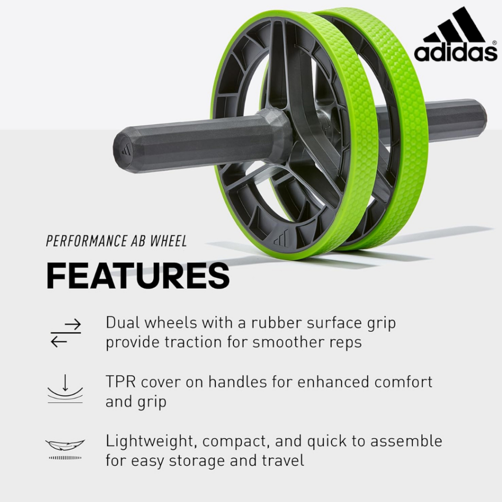 Con Lăn Tập Cơ Bụng, Bánh Xe Đẩy ADIDAS ADAC-11407 Performance AB Wheel (1 Cái) - Hàng Chính Hãng