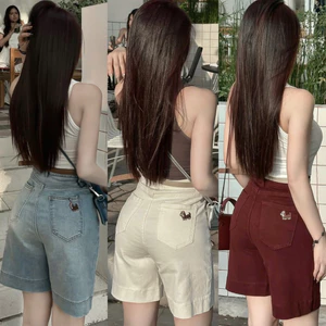 HHCHOU-Quần Ngố Thêu Cún Full màu chất jeans mềm H18