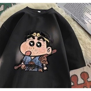 Áo thun phông nữ nam form rộng in hình SHIN ngộ không chất liệu cotton khô