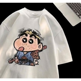 Áo thun phông nữ nam form rộng in hình SHIN ngộ không chất liệu cotton khô