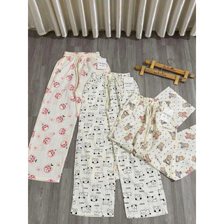 Sét Bộ Quần Ống Suông dài Họa Tiết MÈO + mix áo phông form rộng Love art-