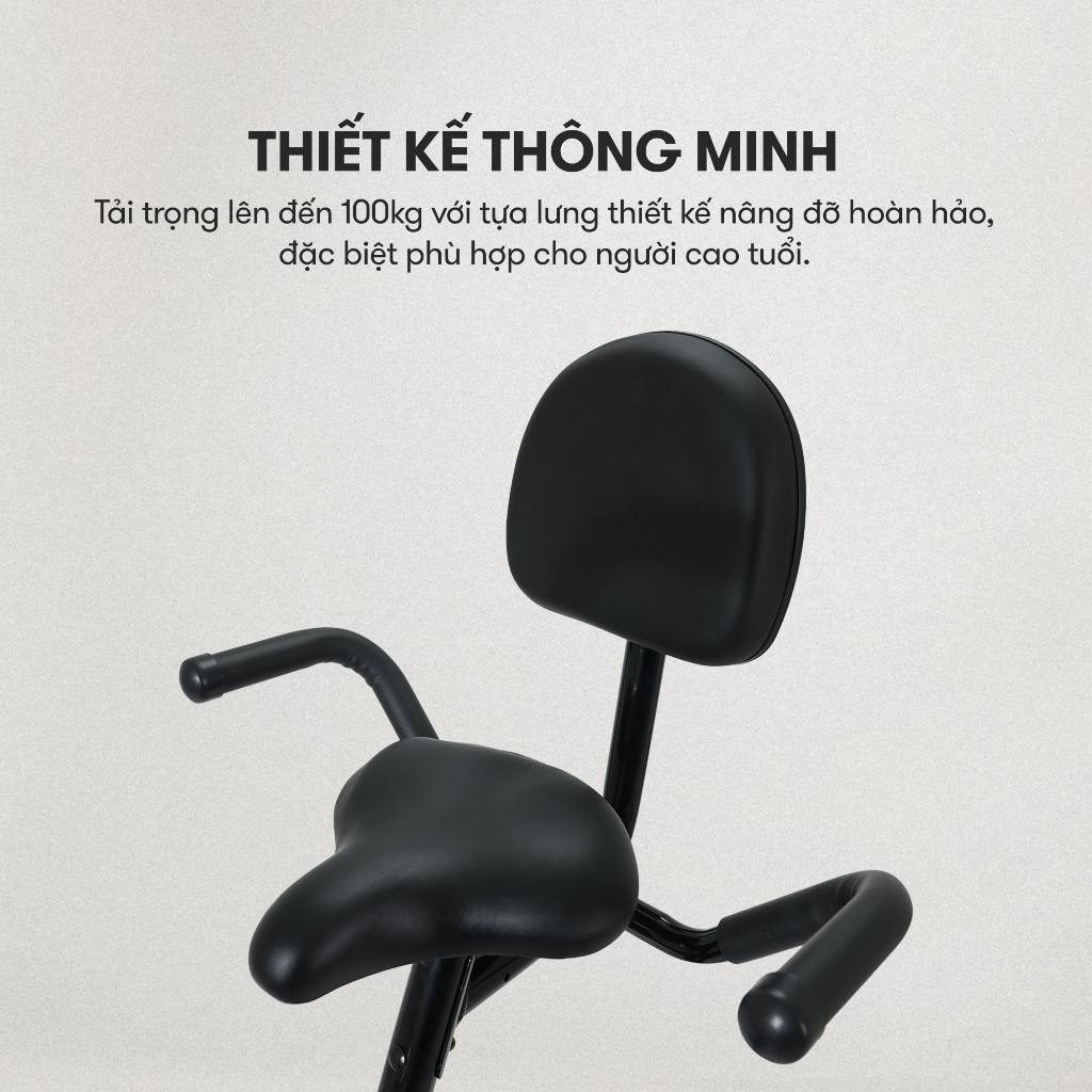 Xe đạp tập KINGSPORT Classic E-07, ghế tựa phù hợp người lớn tuổi, đồng hồ thông minh