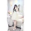 ĐẦM Nữ Dáng Xòe Cổ Bẻ Lụa Chấm BI Kèm Thắt Nơ Viền Cổ THỜI TRANG