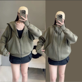 Áo Khoác PC Cotton Dày Mịn Form Boxy Túi Đứng Có 6 Túi Tay Ngón Che Nắng Khoá Zip Cao Cấp Cho Nữ