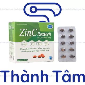 Viên uống tăng đề kháng ZinC Roxtech bổ sung kẽm hỗ trợ tăng cường hệ miễn dịch tăng cường sức khoẻ - Hộp 100 viên