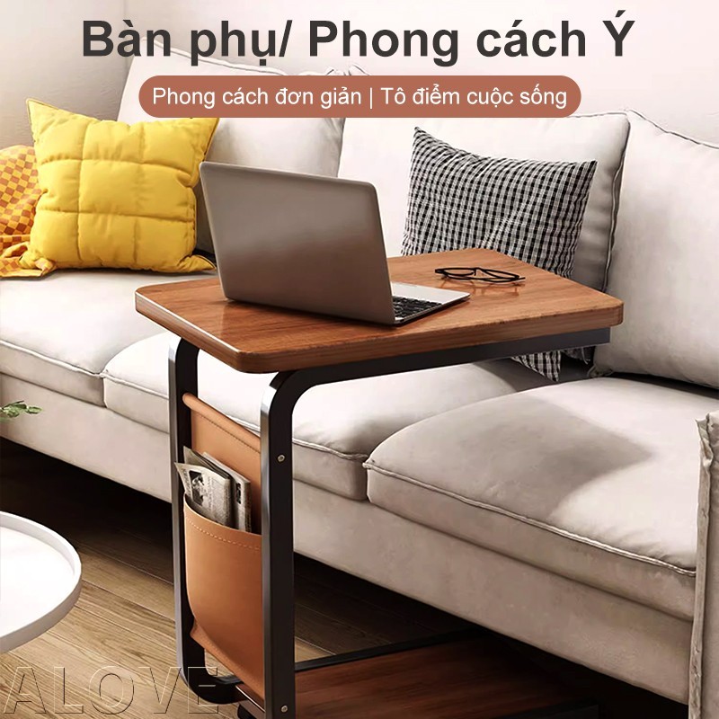 ALOVE Bàn cạnh sofa có bánh xe 360°, thiết kế hiện đại nhỏ gọn, tiện lợi dùng trong phòng khách | BigBuy360 - bigbuy360.vn