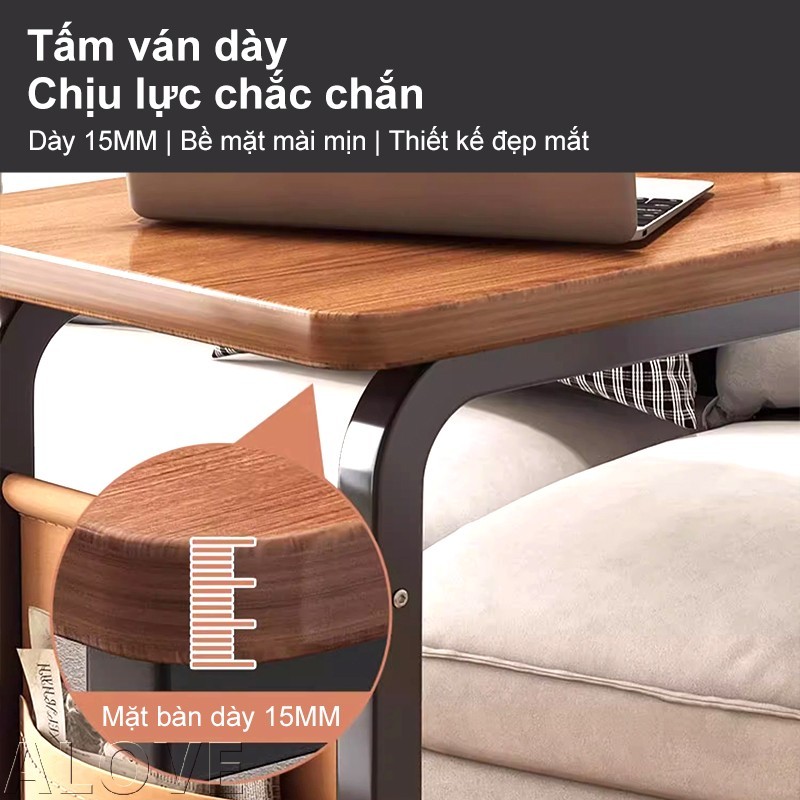 ALOVE Bàn cạnh sofa có bánh xe 360°, thiết kế hiện đại nhỏ gọn, tiện lợi dùng trong phòng khách | BigBuy360 - bigbuy360.vn