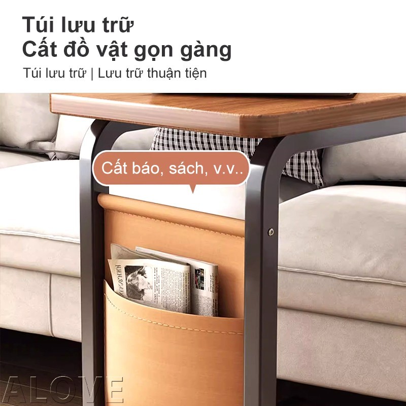 ALOVE Bàn cạnh sofa có bánh xe 360°, thiết kế hiện đại nhỏ gọn, tiện lợi dùng trong phòng khách | BigBuy360 - bigbuy360.vn