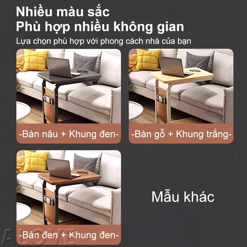 ALOVE Bàn cạnh sofa có bánh xe 360°, thiết kế hiện đại nhỏ gọn, tiện lợi dùng trong phòng khách | BigBuy360 - bigbuy360.vn