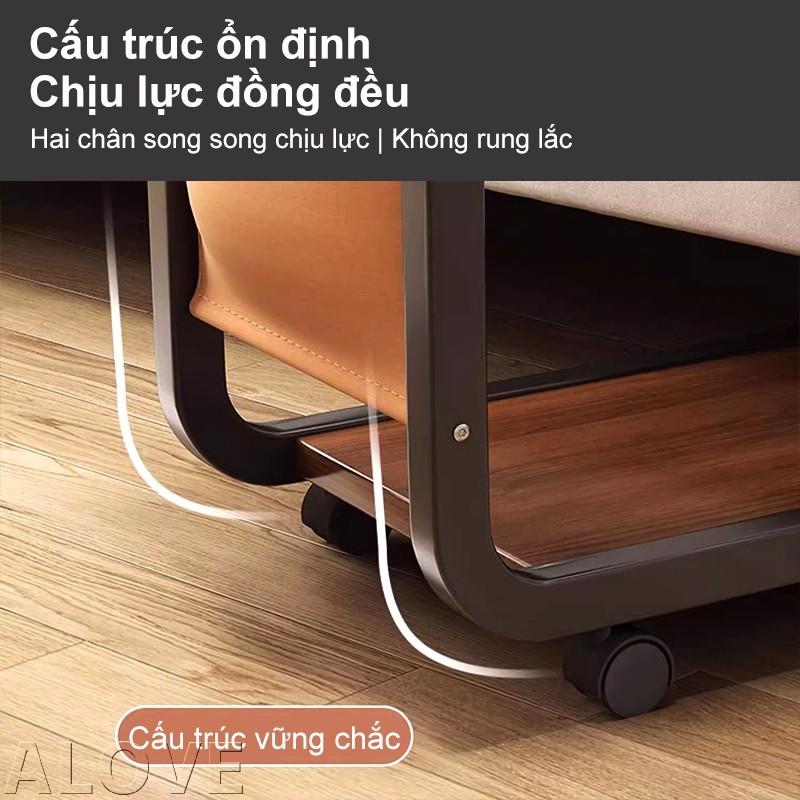 ALOVE Bàn cạnh sofa có bánh xe 360°, thiết kế hiện đại nhỏ gọn, tiện lợi dùng trong phòng khách | BigBuy360 - bigbuy360.vn