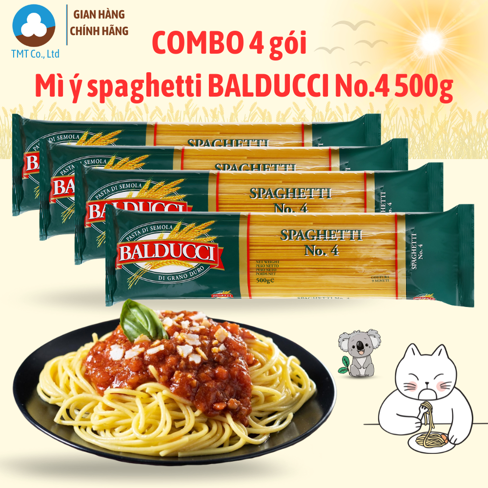 Combo 4 gói Mì ý spaghetti Balducci 500g | Shopee Việt Nam