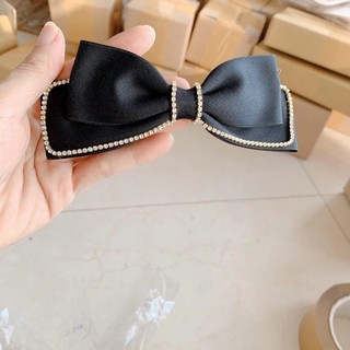 IK Kẹp Tóc Nơ Tiểu Thư Viền Đá Kẹp Nửa Đầu K404