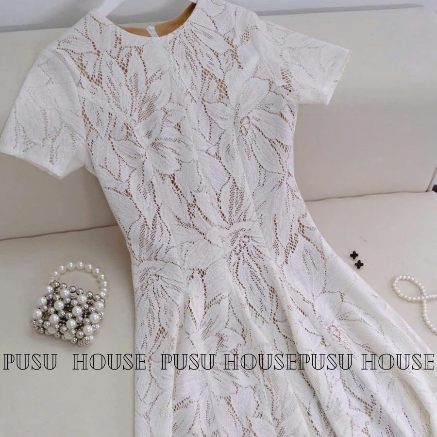 [thật 100%] Đầm ren maxi dài dự tiệc đi chơi thiết kế hai lớp lót full đầm họa tiết sang trọng, thanh lịch-PUSU HOUSE