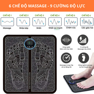 Thảm Massage Chân Vi Điện  E12 Giúp Lưu Thông Khí Huyết, Giảm Đau Mỏi Chân, Máy Massage Chân Xung Điện