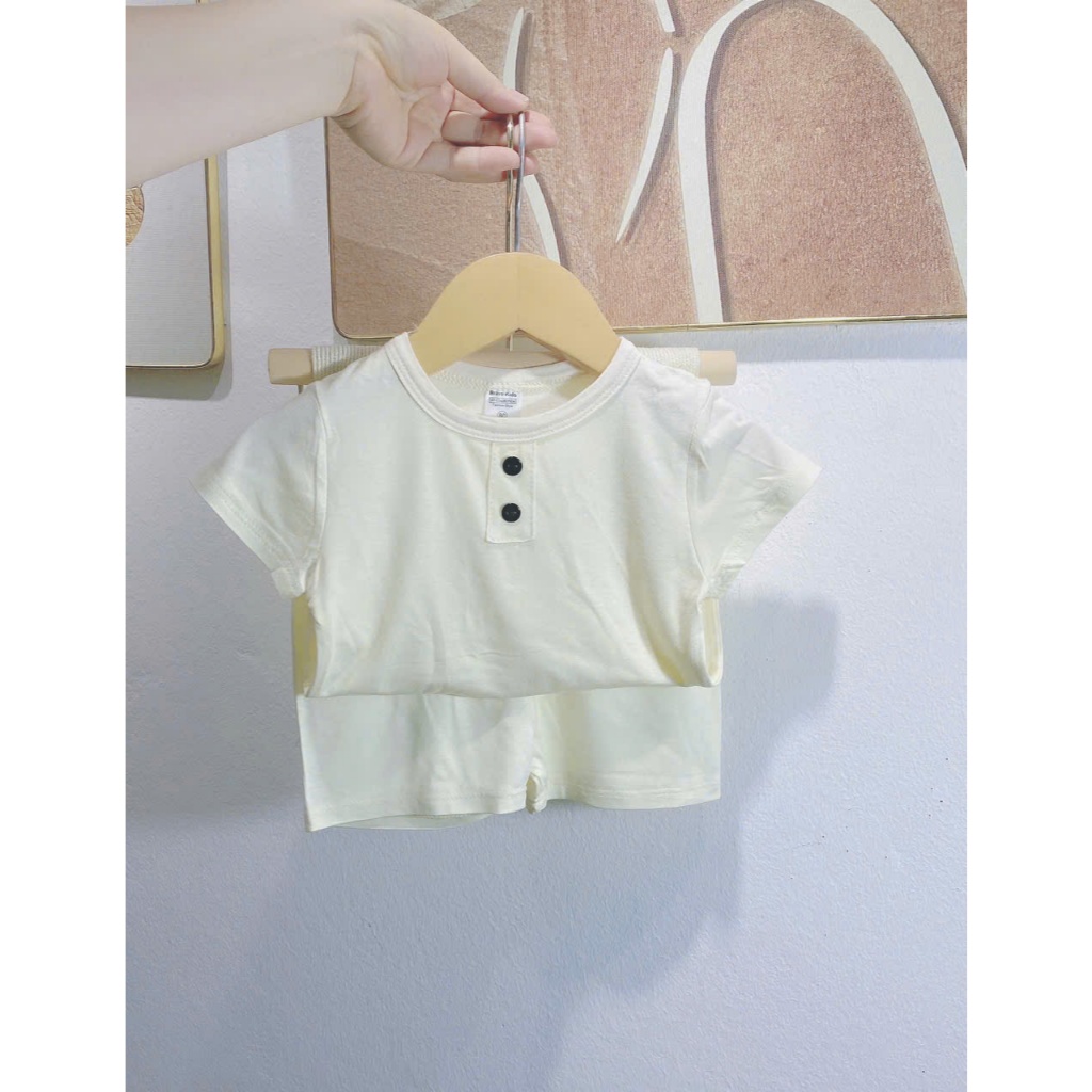 combo 3 bộ thun lạnh cổ trụ giả cho bé trai và gái màu ngẫu nhiên