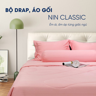 Bộ Drap, Áo Gối NIN House Classic Mẫu 2025| Đủ Màu | Nhiều Kích Thước | Chất Liệu Cotton Nhung