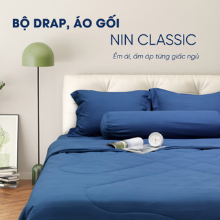 Bộ Drap, Áo Gối NIN House Classic Mẫu 2025| Đủ Màu | Nhiều Kích Thước | Chất Liệu Cotton Nhung