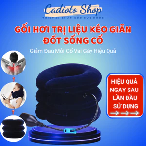 Gối Massage Cổ Hỗ Trợ Điều Trị Đau Mỏi Cổ, Gáy Đai Mátxa Cổ Hơi Kéo Giãn Cổ Thiết Bị Nâng Cổ Hơi