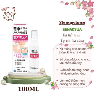 [DATE 1/5/2026] Xịt mụn lưng Senakyua Kobayashi 100ml Nhật Bản - Xịt lưng Giúp giảm mụn lưng, sáng mịn da Nhật Bản