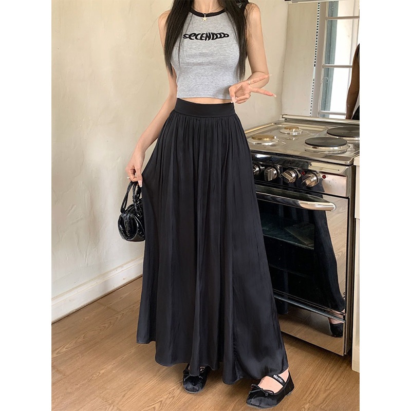 [KH04] Chân váy dài Maxi 2 lớp dáng xoè cạp chun chất Lụa Kate mềm mại 2 lớp xếp ly bồng bềnh | KHAO BOUTIQUE