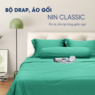 Bộ Drap, Áo Gối NIN House Classic Mẫu 2025| Đủ Màu | Nhiều Kích Thước | Chất Liệu Cotton Nhung
