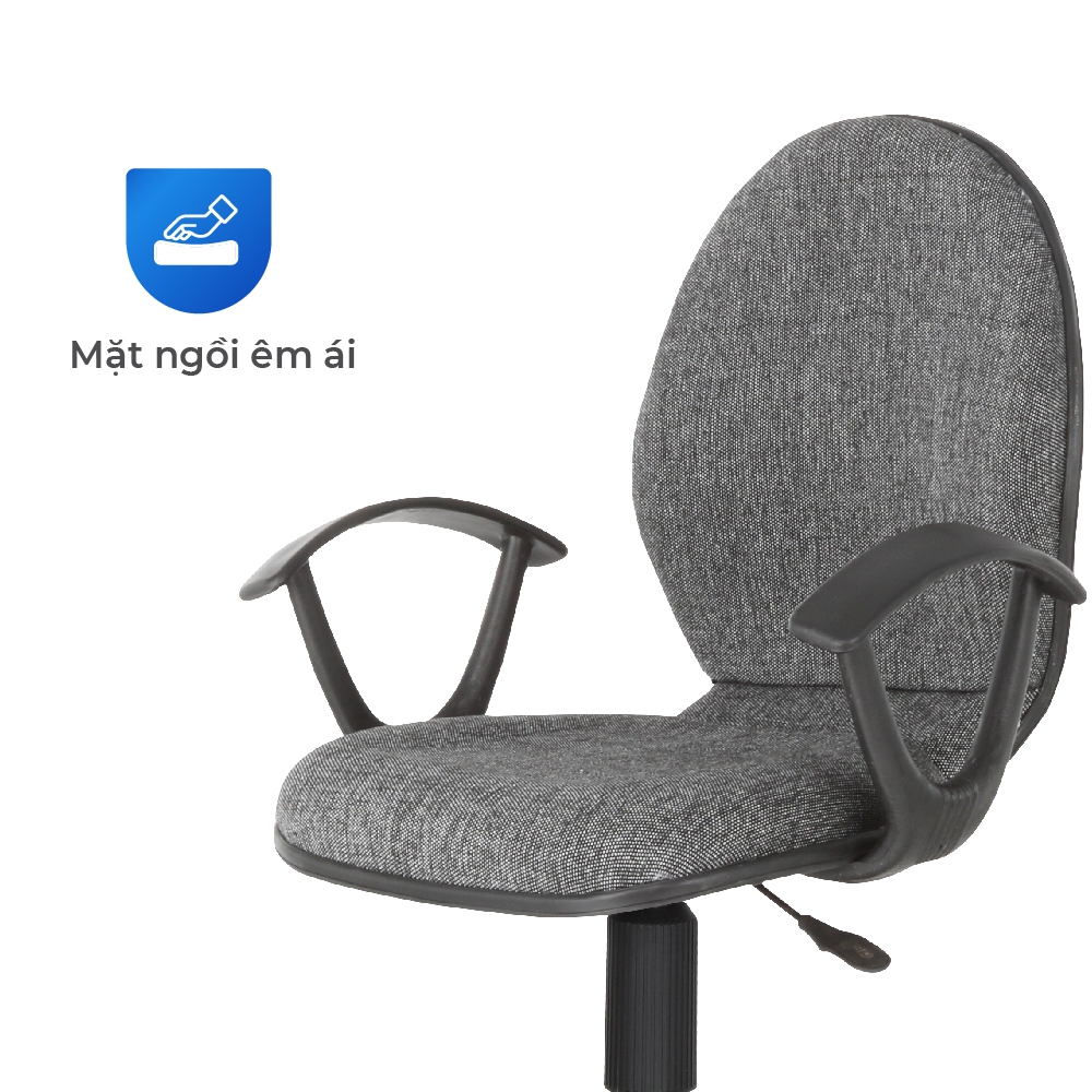 Ghế văn phòng Dona QUI PHÚC, lưng liền, có gác tay, ghế xoay 360 độ, công thái học, dễ lắp đặt