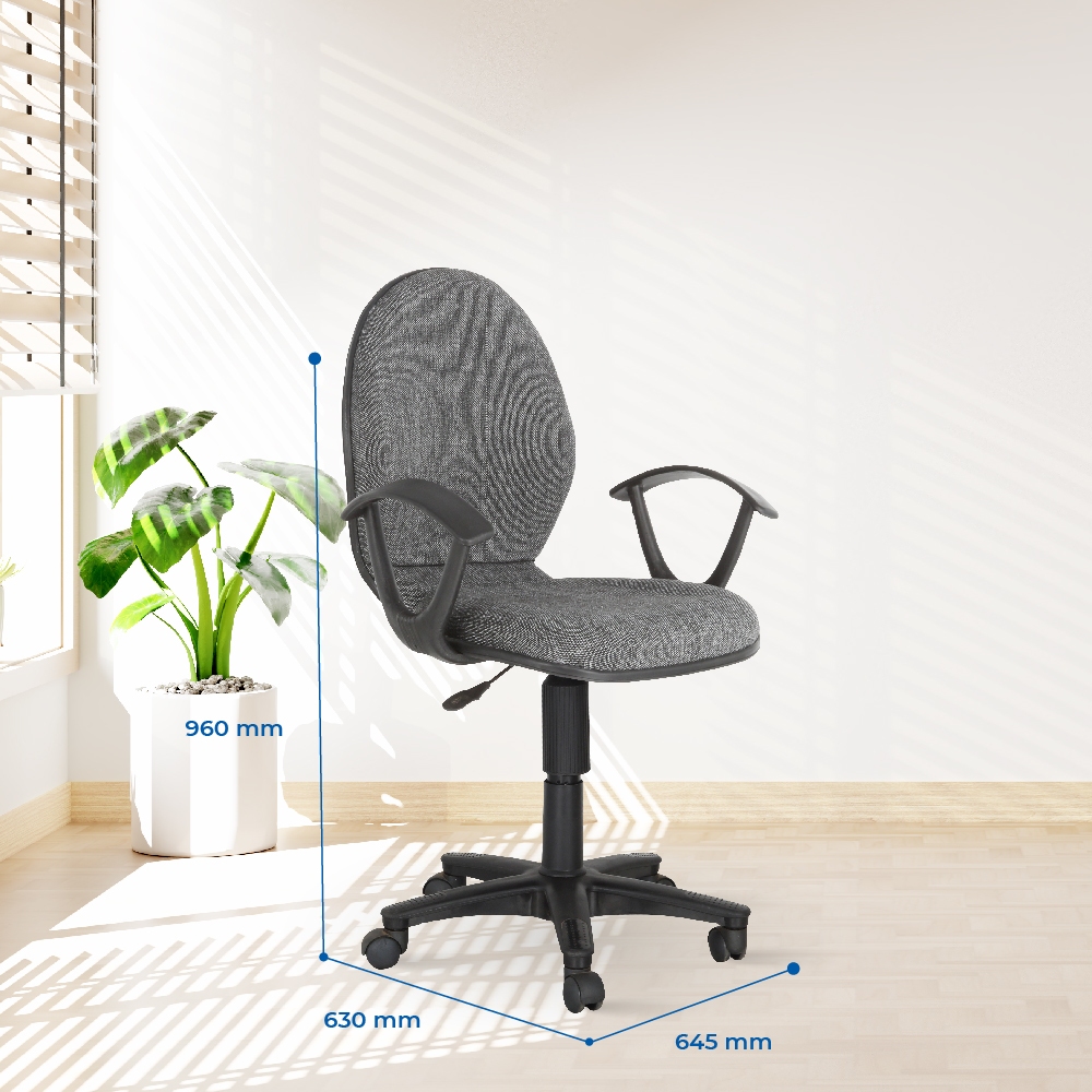 Ghế văn phòng Dona QUI PHÚC, lưng liền, có gác tay, ghế xoay 360 độ, công thái học, dễ lắp đặt
