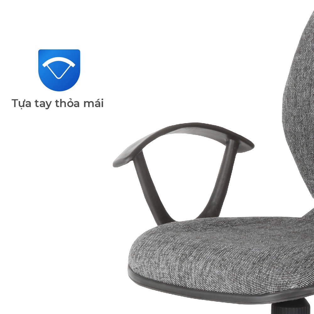 Ghế văn phòng Dona QUI PHÚC, lưng liền, có gác tay, ghế xoay 360 độ, công thái học, dễ lắp đặt