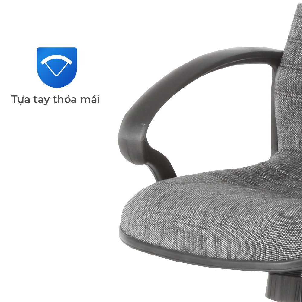 Ghế văn phòng Dona QUI PHÚC, lưng trung, ghế xoay 306 độ, chắc chắn, nệm êm ái, thoải mái, chắc chắn