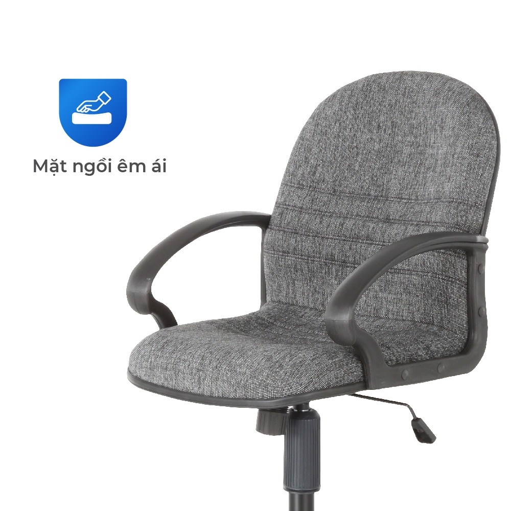 Ghế văn phòng Dona QUI PHÚC, lưng trung, ghế xoay 306 độ, chắc chắn, nệm êm ái, thoải mái, chắc chắn