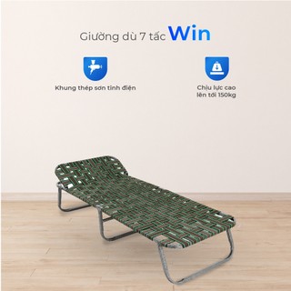Giường gấp gọn Win vuông QUI PHÚC, dây dù bản lớn, thoáng khí, đàn hồi tốt, bền chắc, dễ dàng cất giữ, mang đi