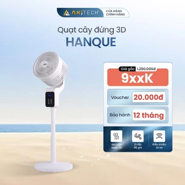 Quạt đối lưu không khí HANQUE AKITECH có remote điều khiển từ xa, thay đổi đa hướng, điều chỉnh được chiều cao quạt