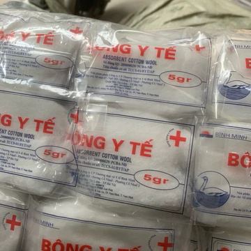 Bông y tế 5g Bình Minh – Bông gòn y tế tiệt trùng dùng chăm sóc vết thương