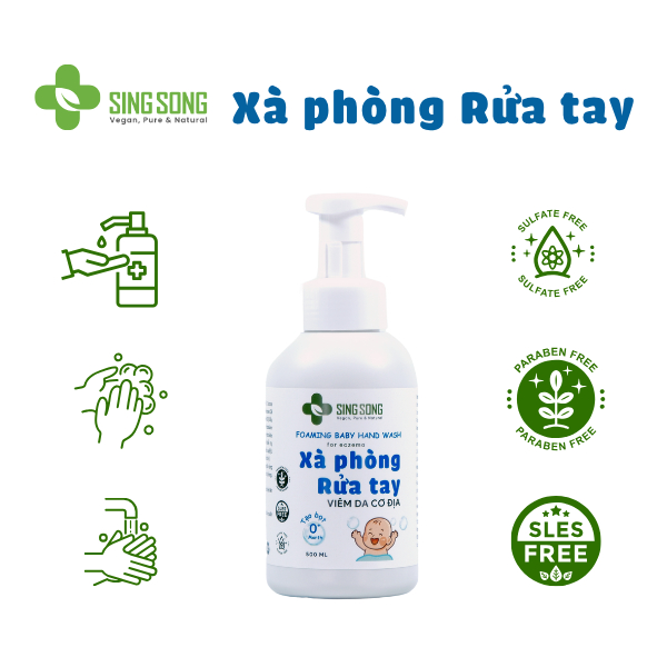 Xà Phòng Rửa Tay tạo Bọt cho Bé (Singsong) -Viêm da cơ địa  - 500ML