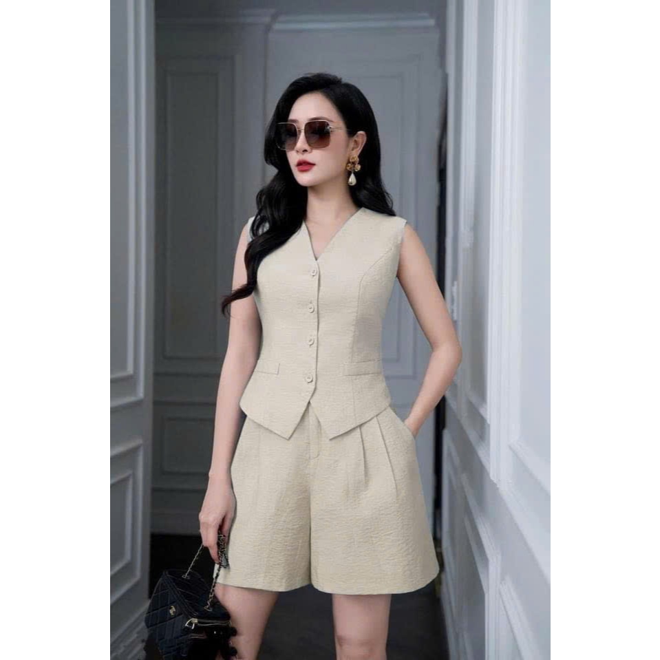 Set Bộ GILE ĐŨI Nữ Thời Trang Siêu HOT Vải Đũi Mát Nhẹ Cá Tính