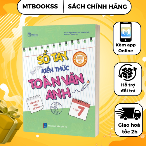 Sách Sổ tay kiến thức Toán – Văn – Anh Lớp 7