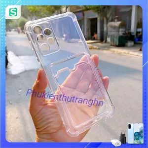 Ốp chống sốc silicon trong suốt kèm ngăn ví đựng thẻ samsung A13 4G A53 5G A73 5G A33 5G A23 M33 M53