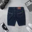 Quần Short Jean Nam Xanh Đen Trơn – Form Đẹp, Denim Cotton Dày Dặn, Túi Ngang Basic
