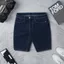 Quần Short Jean Nam Xanh Đen Trơn – Form Đẹp, Denim Cotton Dày Dặn, Túi Ngang Basic