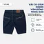 Quần Short Jean Nam Xanh Đen Trơn – Form Đẹp, Denim Cotton Dày Dặn, Túi Ngang Basic