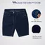 Quần Short Jean Nam Xanh Đen Trơn – Form Đẹp, Denim Cotton Dày Dặn, Túi Ngang Basic