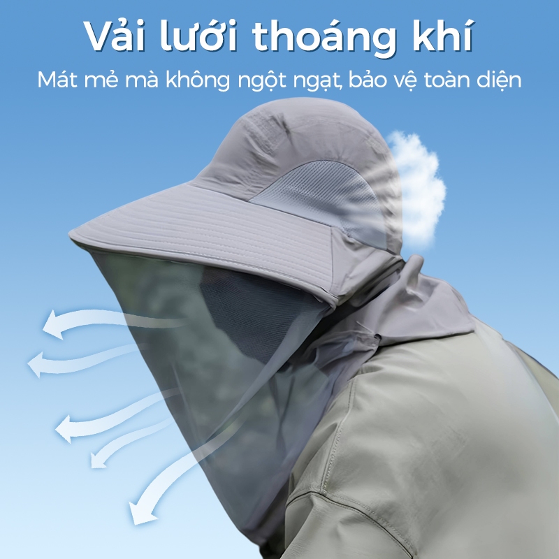 Mũ che nắng mũ chống côn trùng mũ lưới chống muỗi Có Lưới Chống Muỗi Khi Vải Thoáng Khí Mát Mẻ Phòng ngừa ong đốt