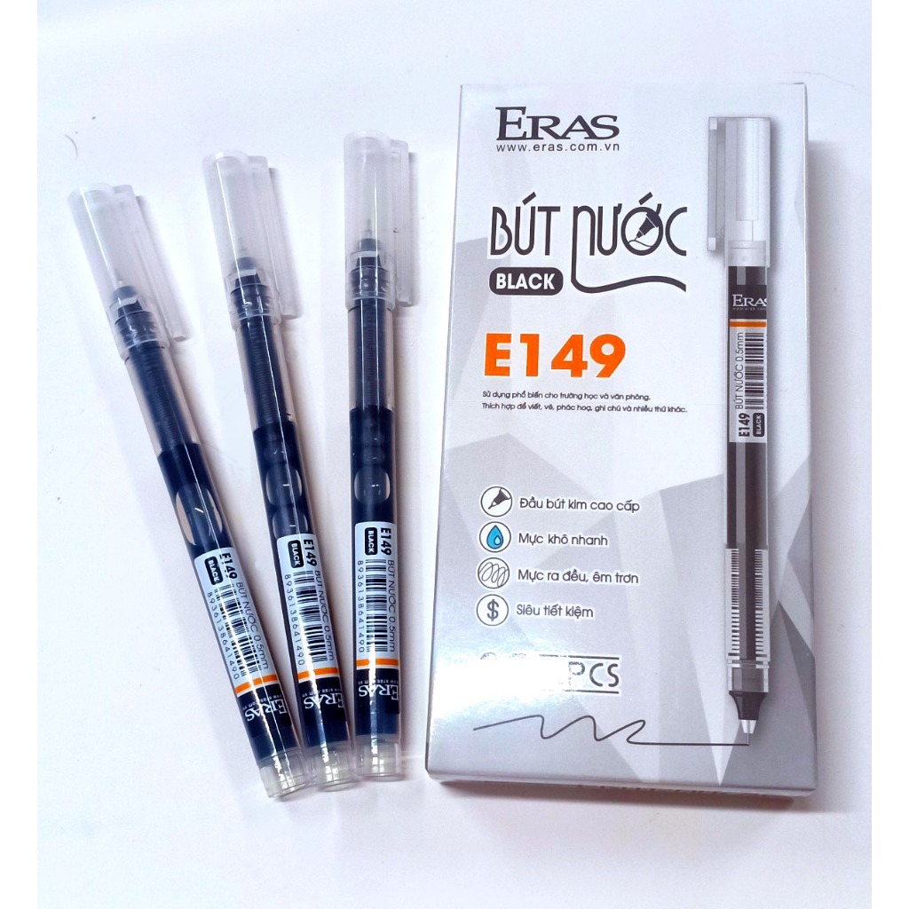 Product image [ERASVN] Hộp 12 Chiếc Bút Nước Ngòi 0.5mm Eras E149 (Xanh/Đen/Tím) 2