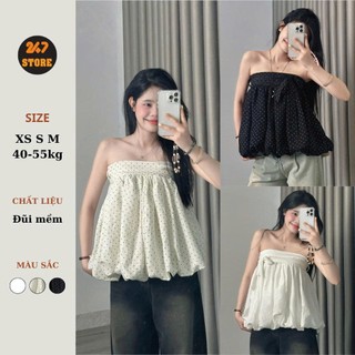 Áo Cúp Ngực Quây Phồng Thắt Nơ Áo Bí Cup Ngực Tôn Dáng 520