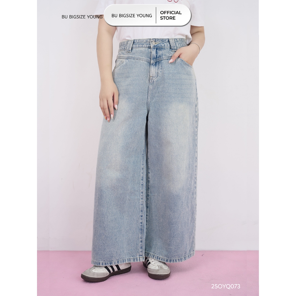 Quần jeans cạp V chéo BIGSIZE (55kg đến 95kg) – 25OYQ073 - [BU Bigsize ...