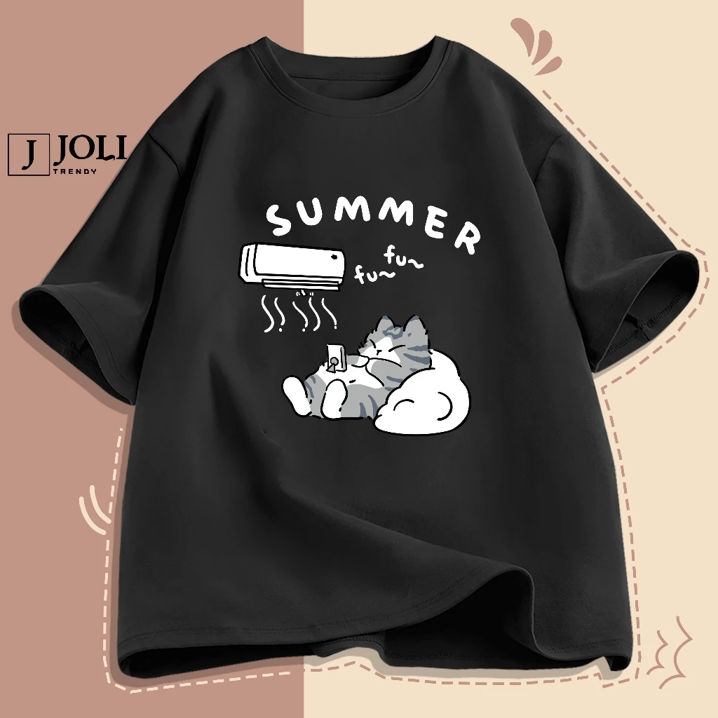 Áo Thun Unisex Tay Lỡ By JOLI Mèo Summer